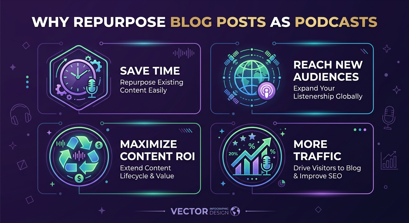 Four key benefits of repurposing blog posts as podcast episodes