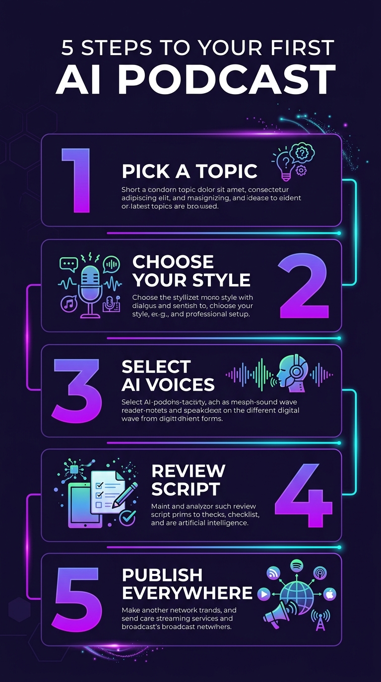 5-step process for creating your first AI podcast episode